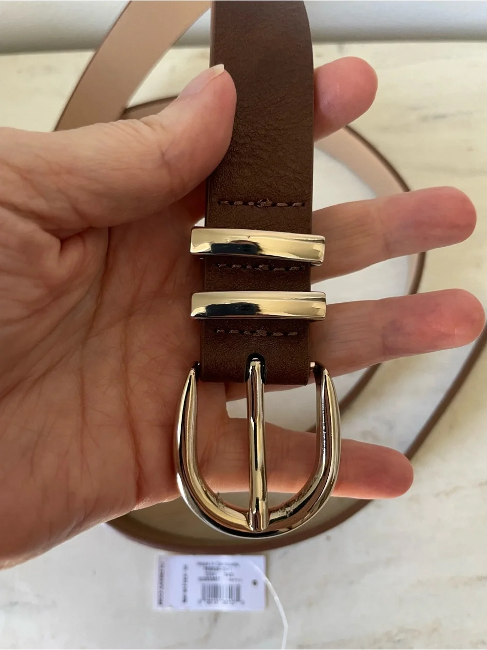 Classic Brown faux Leather Womens Belt - Brown xxl